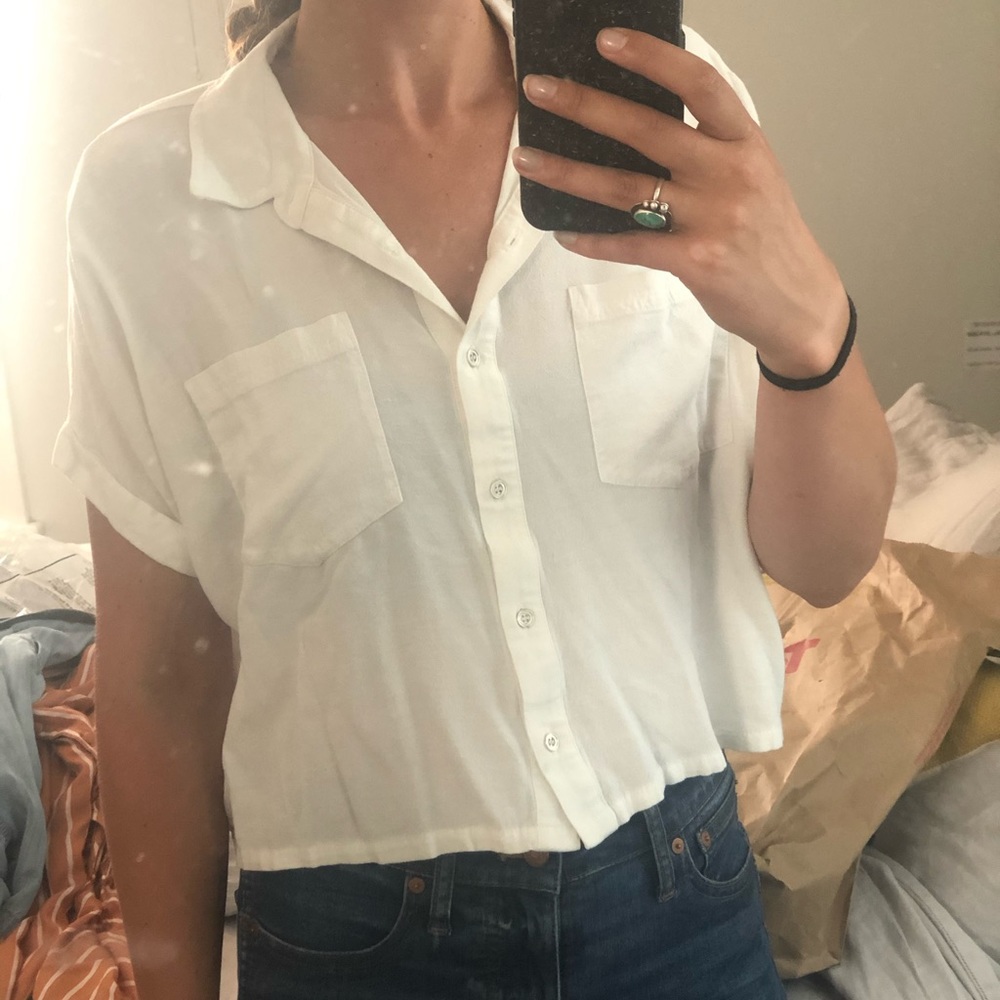 Forever21 Cropped Button-down